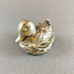 PEWTER BABY DUCK KEEPSAKE BOX